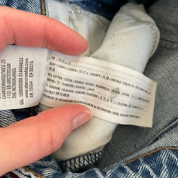 ABERCROMBIE FITCH A&F Skinny High Rise Medium Wash Ripped Rips 24 00 CURVE LOVE - Picture 8 of 12
